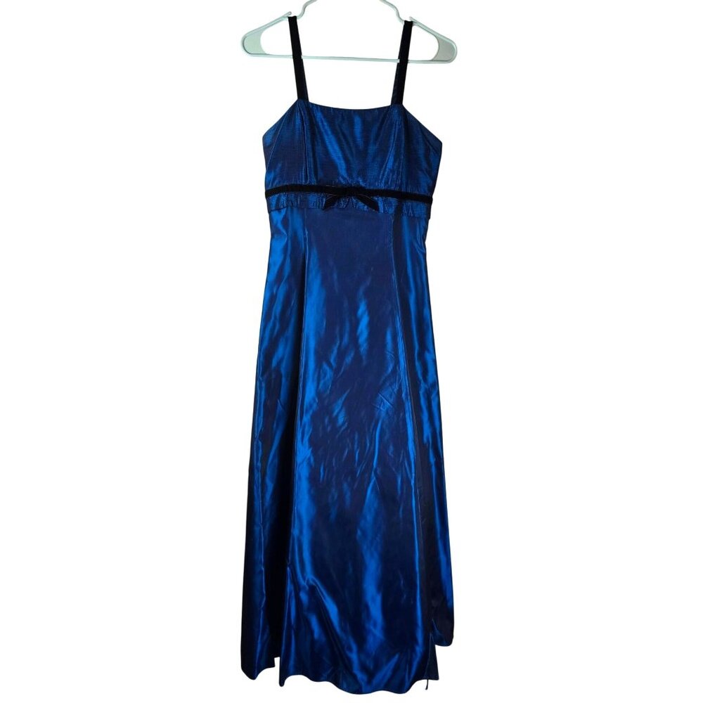 JESSICA McCLINTOCK | Y2K Vintage Royal Blue Acetate Formal Gown Dress Size 5/6